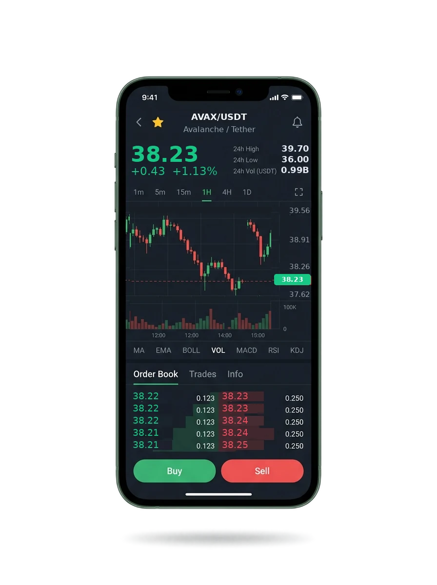 The same portfolio view on a phone screen